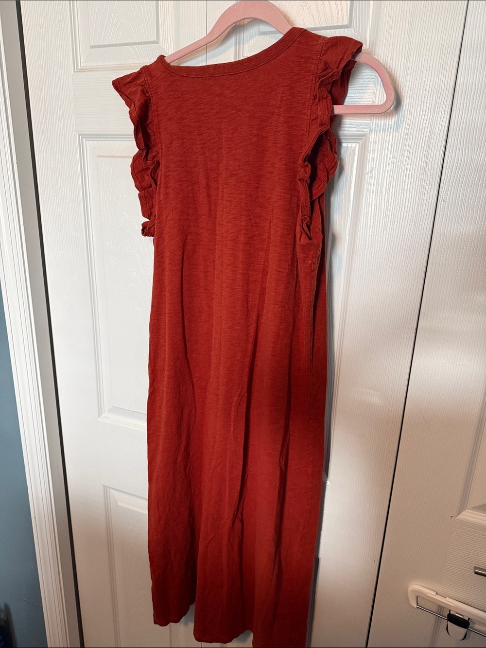 Universal Thread Rust Red Maxi Dress with Ruffle Sleeves - Picture 5 of 6